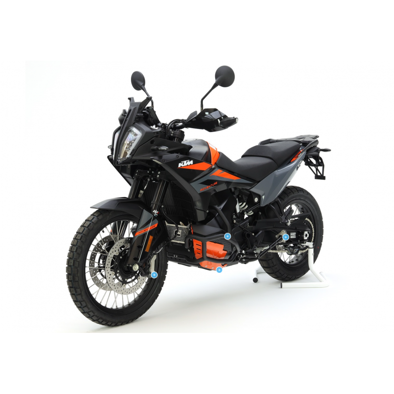 Protector de carter trail aluminio negro con lateral naranja CROSSPRO KTM 890 Adventure 2023-2024